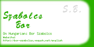 szabolcs bor business card